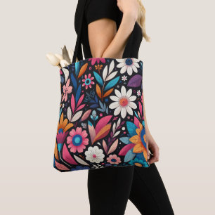 MIdnight Garden Shoulder Tote and Crossbody Bag