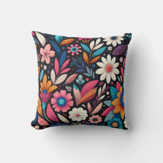 Midnight Garden Throw Pillow