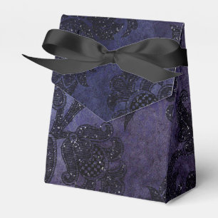 Midnight Glimmer Vintage Damask Favor Box