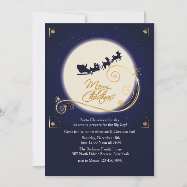 Midnight Glow Christmas Party Invitation (Front)