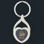 Midnight Gold Milestone Keychain<br><div class="desc">This Midnight Gold Milestone keychain is an elegant celebration surrounded by fireworks. Ideal for milestone parties and retirement send-offs. You can personalize many elements,  such as the milestone number and text. Most elements can be removed or rearranged to suit your preferences. Enjoy!</div>