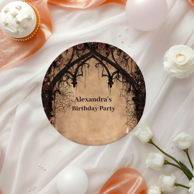 Midnight Gothic Cathedral Birthday Paper Plate (Creator Uploaded)