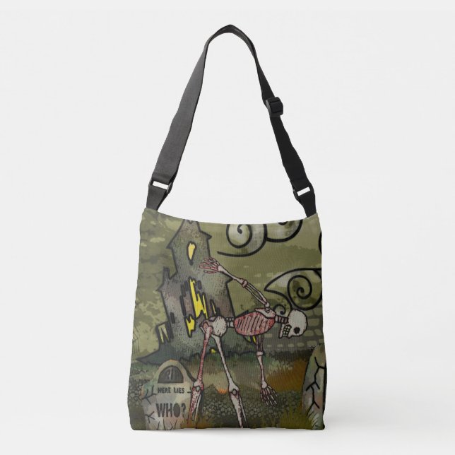 Midnight Graveyard Whimsical Crossbody Bag (Front)