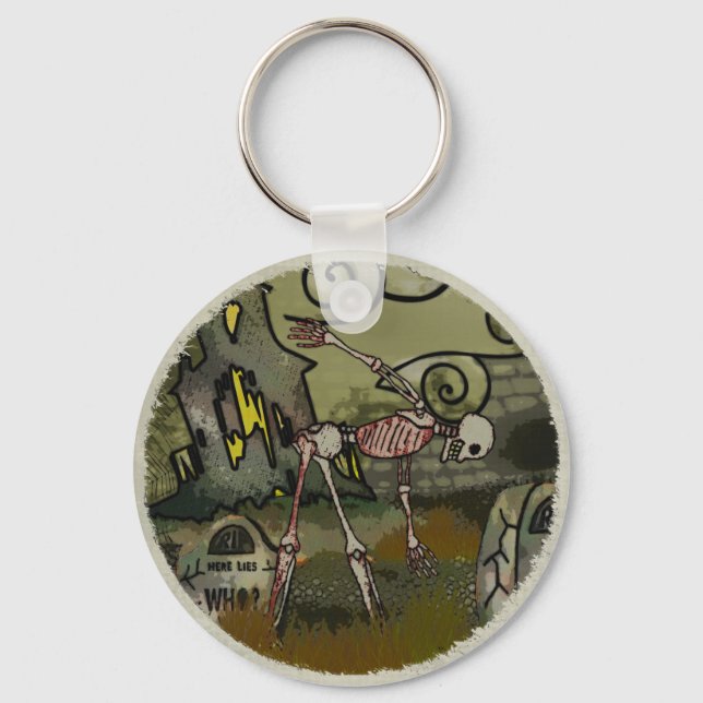 Midnight Graveyard Whimsical Keychain (Front)