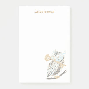 Midnight Great Horned Owl Personalized Post-it Notes