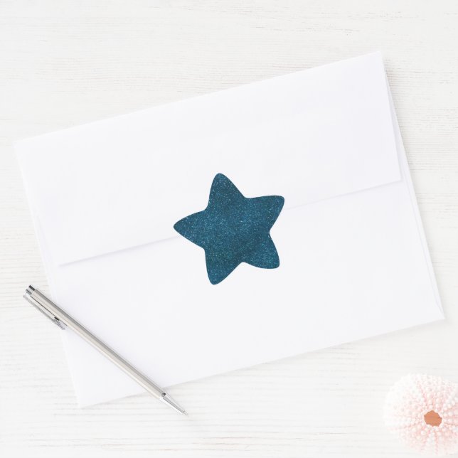 Midnight Green Glitter Star Sticker (Envelope)