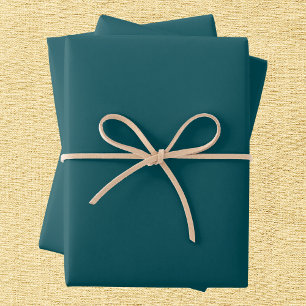 Midnight Green Solid Color Wrapping Paper Sheet