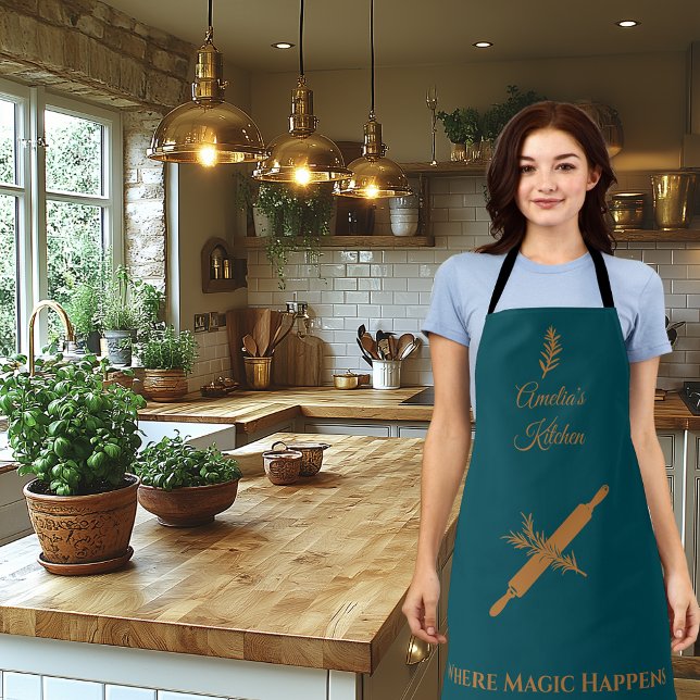 Midnight Green with Copper Rolling Pin and Herb  Apron (Creator Uploaded)