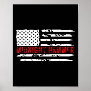 Midnight Hammer B-2 Stealth Jet Usa Flag  Poster