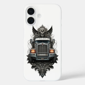 Midnight Hauler of Doom / Dark Trucker Skull iPhone 16 Case