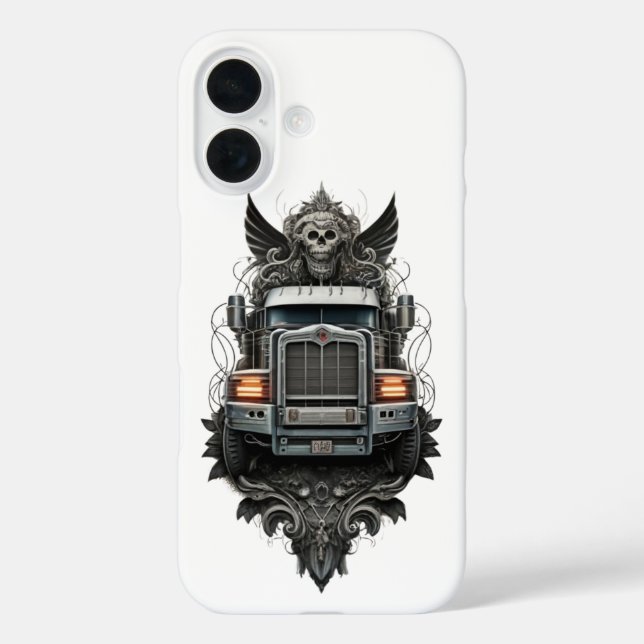 Midnight Hauler of Doom /  Dark Trucker Skull  Case-Mate iPhone Case (Back)