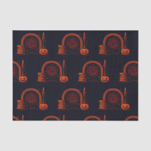 Midnight Hearth Medieval-Orange and black Tissue Paper