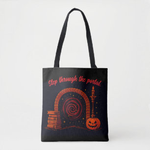 Midnight Hearth Medieval-Orange and black Tote Bag
