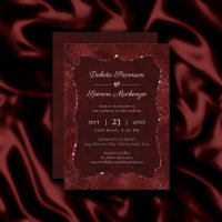 Midnight Henna Romance | Red Satiny Grunge Damask