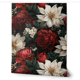 Midnight Holiday Enchantment Botanical Wallpaper