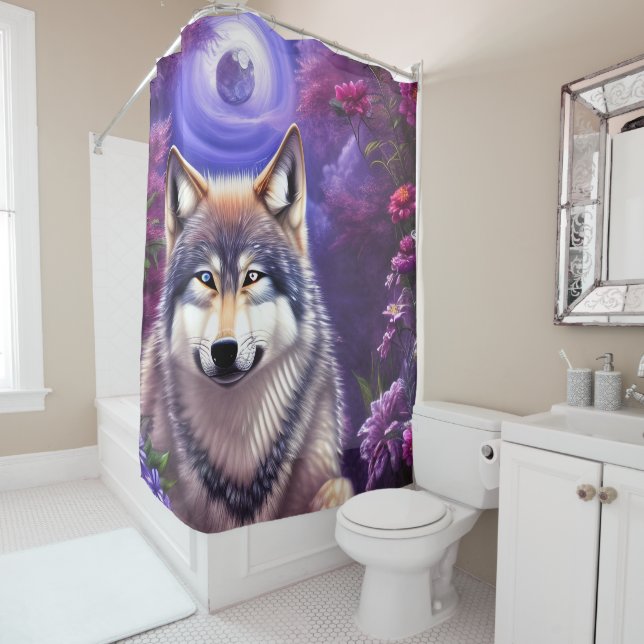 Midnight Howl Floral Wolf (In Situ)