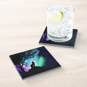 Midnight Howl Glass Coaster