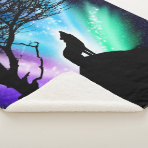 Midnight Howl Sherpa Blanket