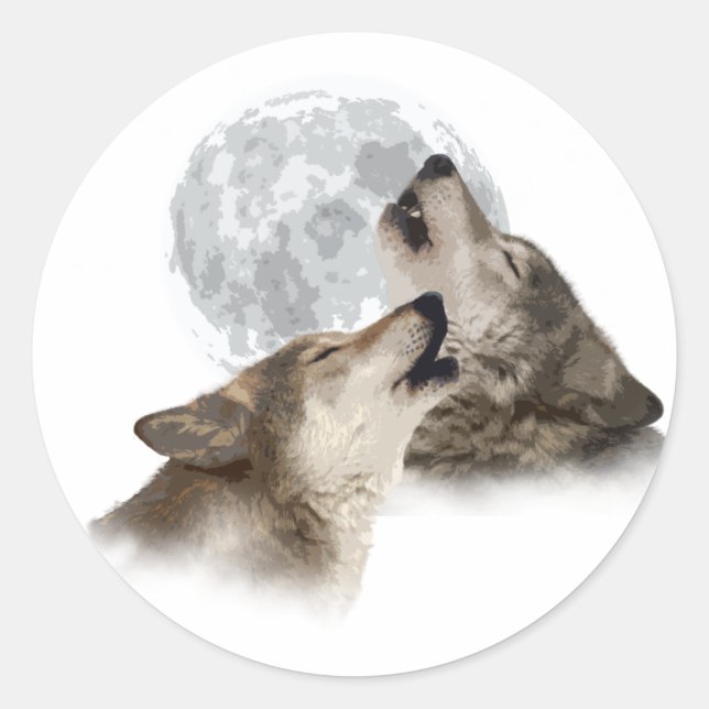 Midnight Howling Classic Round Sticker (Front)