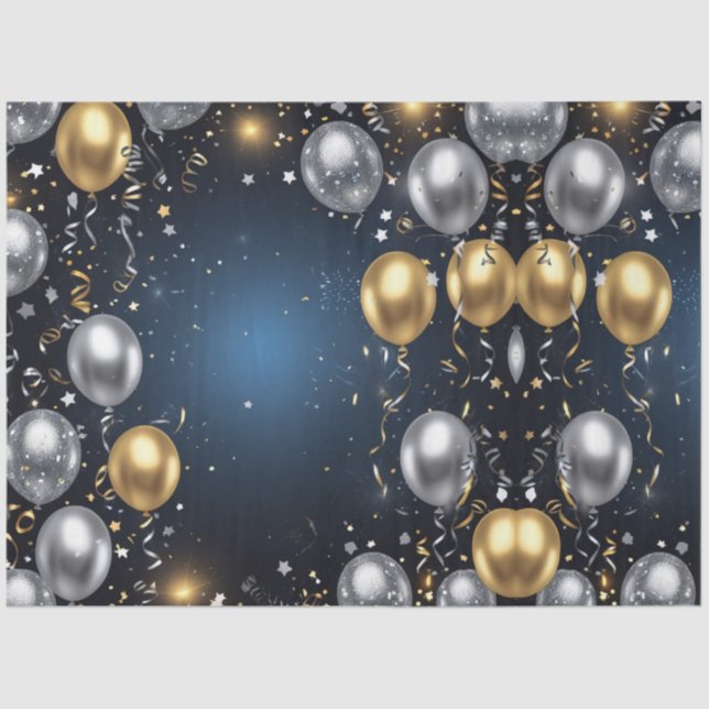 Midnight in Gold and Silver Tissue Paper (Front)