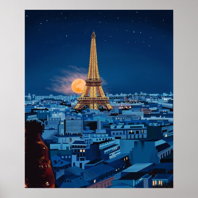 Midnight in Paris cityscape Poster (Front)