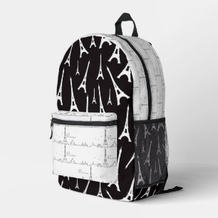 Midnight in Paris Eiffel Tower Printed Backpack