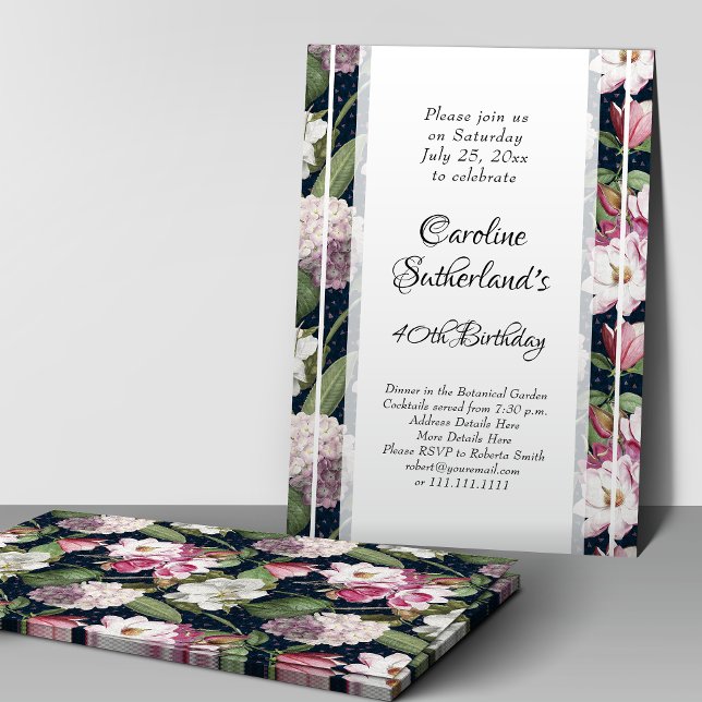 Midnight in the Magnolia Garden Southern Birthday Invitation (Creator Uploaded)