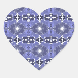 Midnight Indigo Kaleidoscope  Heart Sticker