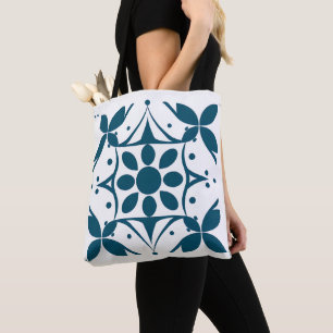Midnight Indigo Mandala Tote Bag