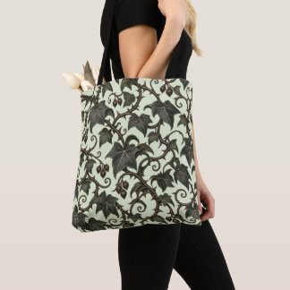 Midnight Ivy – Dark Gothic Botanical Vine Pattern Tote Bag