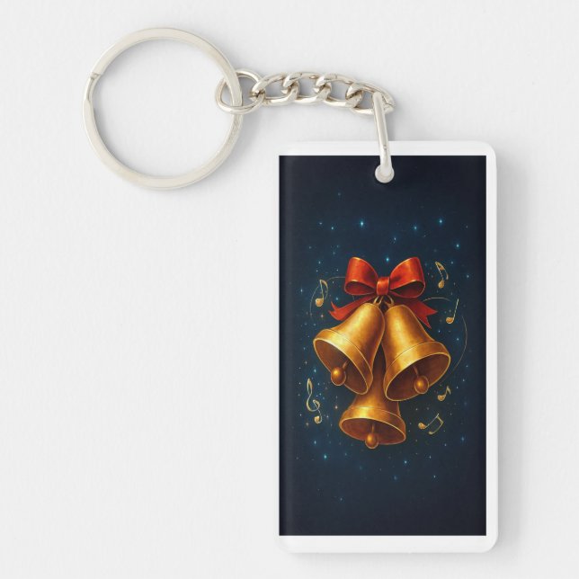 Midnight Jingle: Holiday Keychain with Golden Glow (Devant)