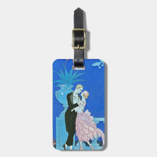 Midnight Kiss Art Deco Luggage Tag