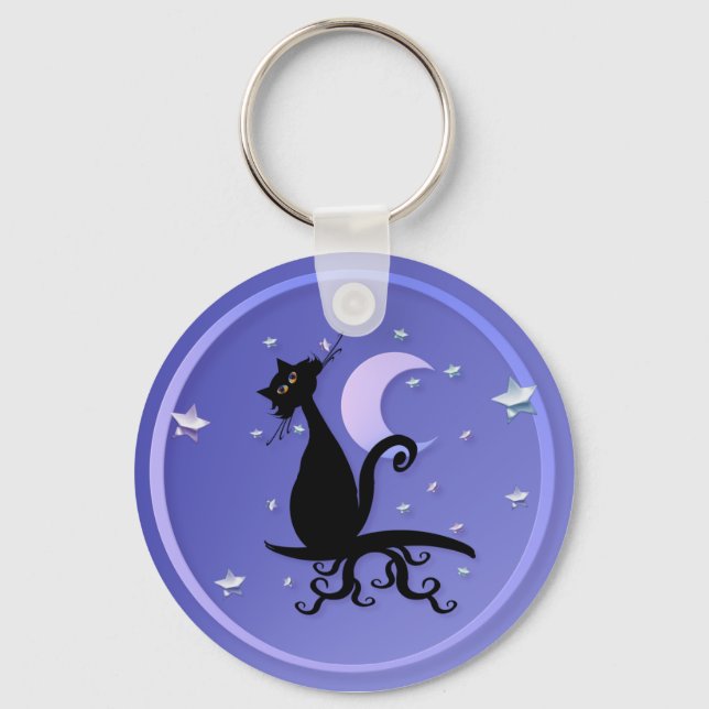 Midnight Kitty Keychain (Front)