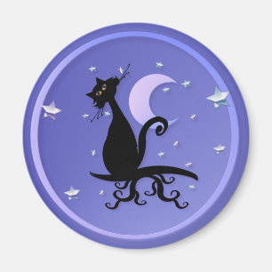 Midnight Kitty Magnets