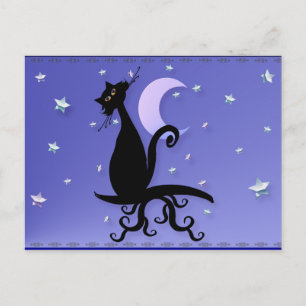 Midnight Kitty Postcard