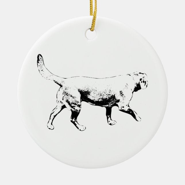 midnight lane lab walk ceramic ornament (Front)