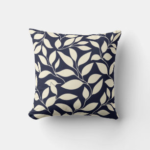 Midnight Leaf Throw Pillow