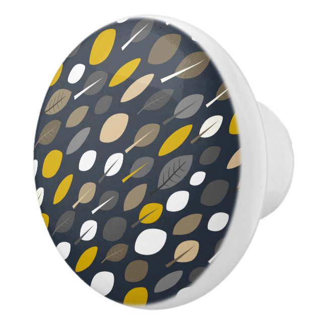 Midnight Leaves Ceramic Knob (Right)