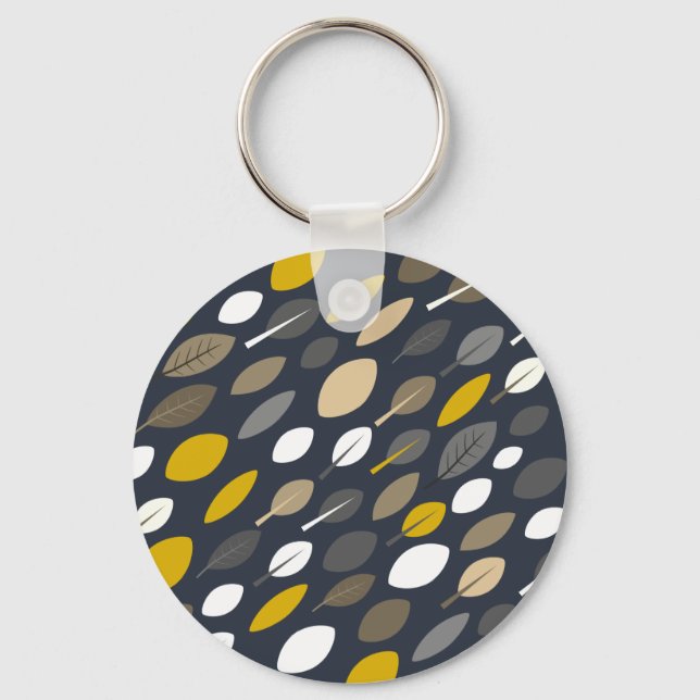 Midnight Leaves Keychain (Front)