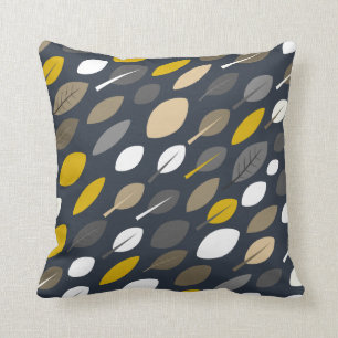 Midnight Leaves Throw Pillow