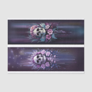 Midnight Macabre, Stunning Gothic Skull in Plum Tissue Paper