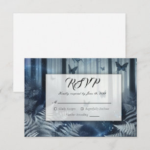 Midnight Magic and Moonlit Wings Wedding RSVP Card