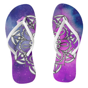 Midnight Mandala Walk Flip Flops