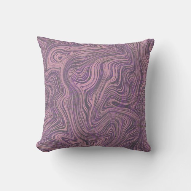 “Midnight Marble  Throw Pillow (Front)