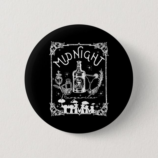 Midnight Margaritas Practical Magic Tee Halloween  2 Inch Round Button (Front)