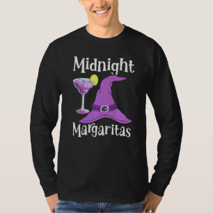 Midnight Margaritas Witch Drinking Halloween T-Shirt