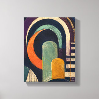 Midnight Marquee Geometry Neo Deco Abstract Canvas Print