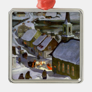 Midnight Mass, famous painting,  Metal Ornament