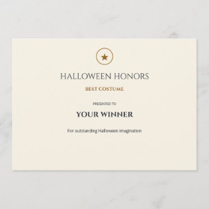Midnight Merit Editable Halloween Award Card
