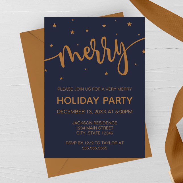 Midnight Merry Holiday Party Invitation (Creator Uploaded)